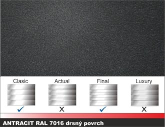 antracit RAL 7016 drsný povrch